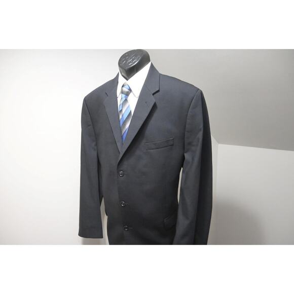 Calvin Klein Wool Black 2 Piece Suit Pants Jacket Mens Sz 40 x 31 48 L - Picture 1 of 16